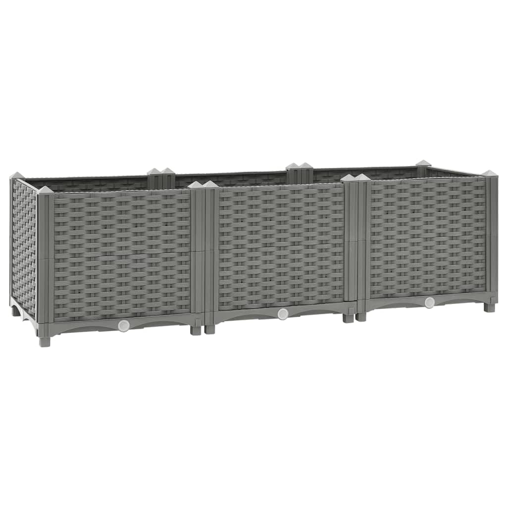 Helloshop26 - Hochbeet für Pflanzen Blumen Terrasse Garten 120 x 40 x 38 cm Polypropylen grau 02_0039200