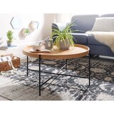 thumbnail of Couchtisch, Moderner Holztisch mit Eichenholz Furnier und stabilen Metallgestell, Elegantes, zeitloses Design. 78x78x40 cm | Kadima Design