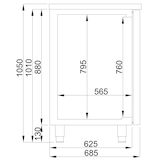 thumbnail of Combisteel gastro biertoog met spoelbak – 2 deuren, RVS koeltafel 155 cm