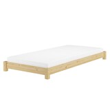 thumbnail of Niederflurbett Futonbett Einzelbett Bodenbett 90x200 Kiefer massiv wählbares Zubehör V-60.51-09 Rollrost und Matratze inkl.
