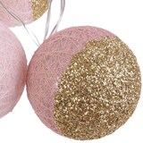 thumbnail of Guirlande lumineuse boules pailletées 10 leds (Lot de 2) rose, doré The Home Deco Light