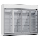 thumbnail of Mobiler Kühlschrank mit 4 Glastüren Getränkekühlschrank Gastro 2060 L 0/10°C ISO 45 mm Weiß