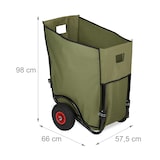thumbnail of Relaxdays Laubwagen, großer Gartentrolley, klappbare Laubkarre für den Garten, 2 Luftreifen, Laubsack 160 Liter, grün