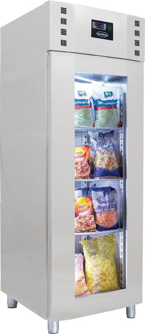 Kühlschrank mit 1 Glastür Mono-Block Getränkekühlschrank  Gastro 709L +2/10°C ISO 60 mm Edelstahl