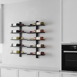 thumbnail of Relaxdays Weinregal Wand, 10 Flaschen, Metall, HxBxT: 116,5 x 27 x 10 cm, Wein Wandregal, Weinflaschenregal, schwarz