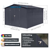 thumbnail of Gerätehaus XXL – verzinktes Metall in Anthrazit | Inkl. Schloss & Werkzeughaken | wetterfester Geräteschuppen, Gartenhaus