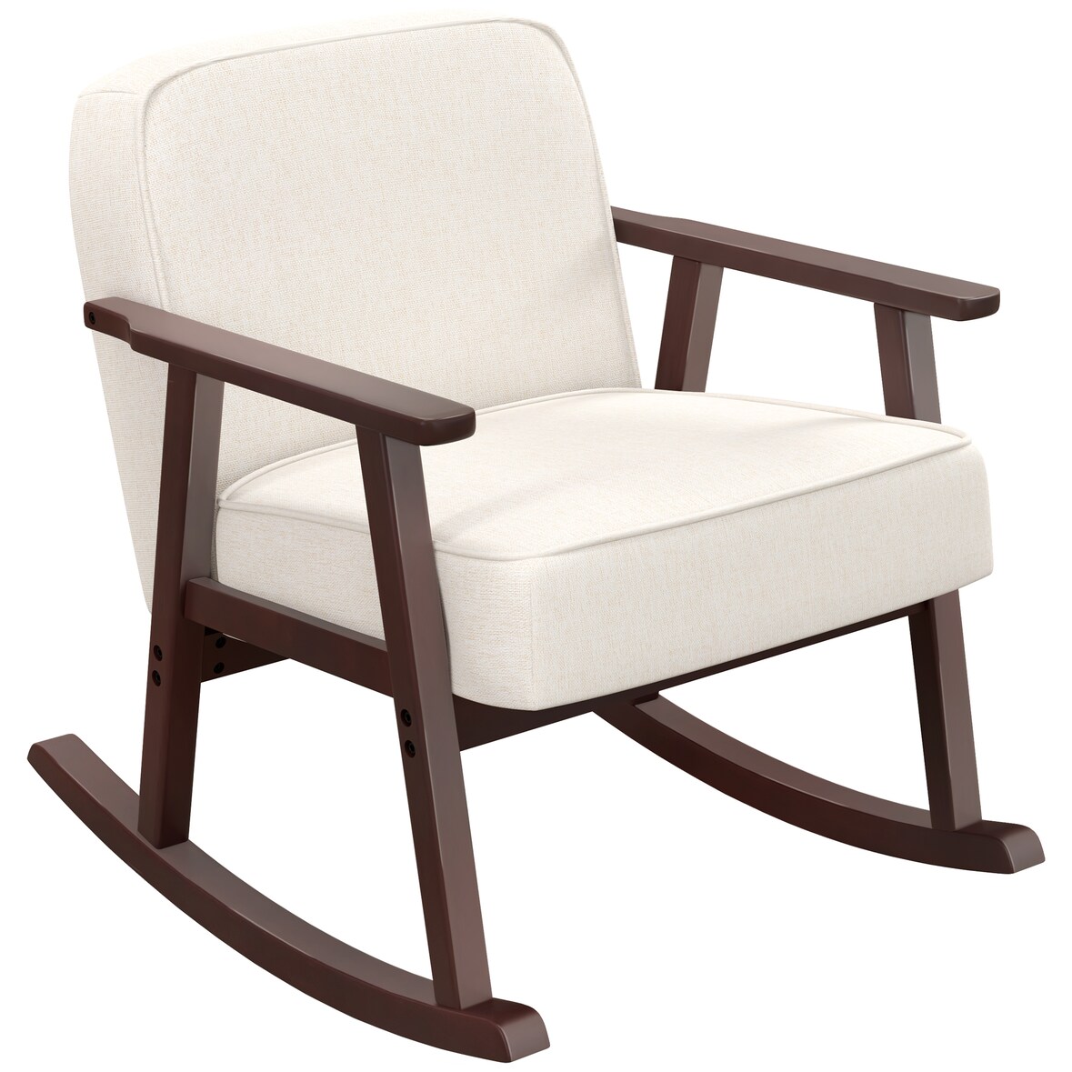 HOMCOM Poltrona a Dondolo per Interni con Braccioli e Cuscini