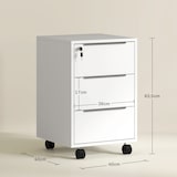 thumbnail of HOMCOM cajonera de escritorio con 3 cajones cajonera de oficina con ruedas cerradura y 2 llaves archivador móvil para estudio 40x40x63,5 cm blanco