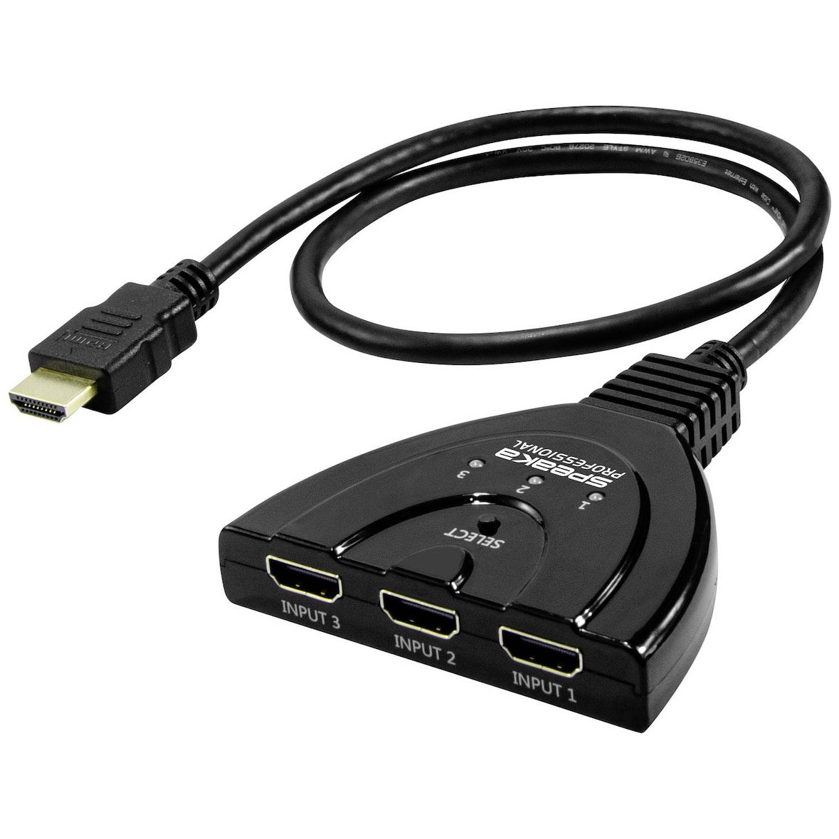 SpeaKa Professional SP-HDSW-200 3 Port HDMI-Switch Ultra HD-fähig 7680 x 4320 Pixel SP-12533276