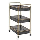 thumbnail of Carrello in metallo nero con 3 ripiani cm 56x37x81