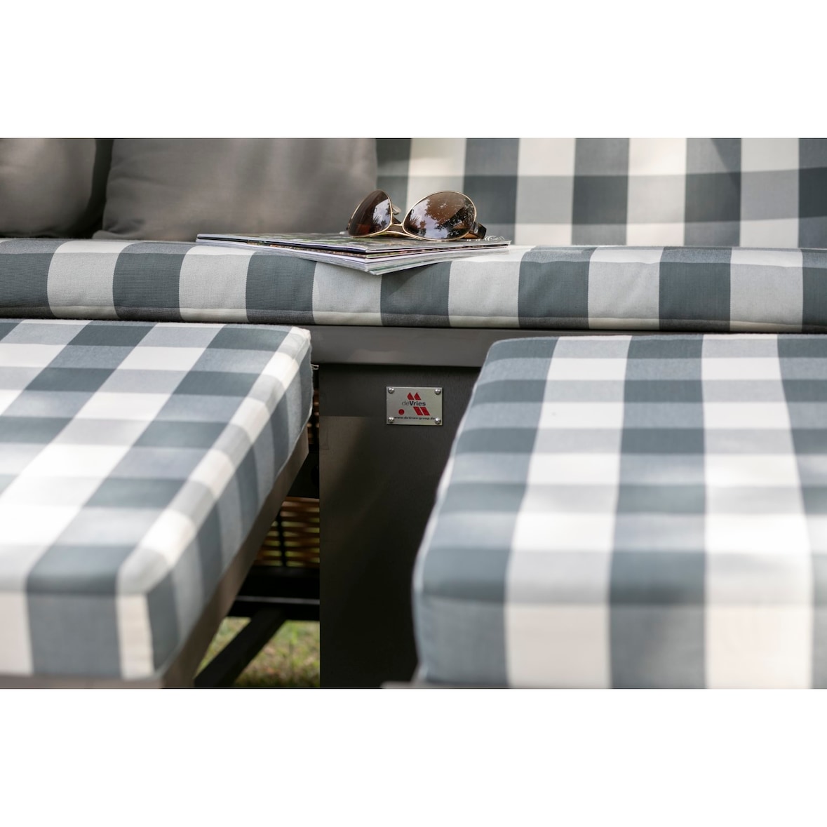 Strandkorb deVries PURE® Standard - PE grey - Dessin 478 - inkl. Schutzhülle