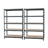 thumbnail of METRO Professional Doppel Schwerlastregal KPW55Z, Metall, 120 x 40 x 200 cm, Fachlast 300 kg, grau, 2 Stück