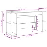 thumbnail of vidaXL Bureau met plank Zwart eiken 140 x 50 x 75 cm Bewerkt hout