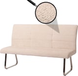 thumbnail of Sitzbank HWC-G55, Esszimmerbank Bank, Edelstahl gebürstet Stoff/Textil Chenille Öko-Tex, 160cm ~ creme