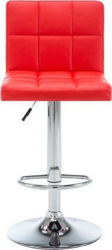 thumbnail of Décoshop26 - Set aus 2 Barhockern Hochstühlen höhenverstellbar rotes PVC und Stahl DEC029873
