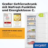 thumbnail of Exquisit Gefrierschrank GS5231-NF-H-040C weiss | 161 l Nutzinhalt | 4*-Gefrieren | Alarm-Funktion | Schnellgefrieren | NoFrost