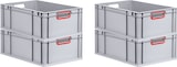 thumbnail of PROREGAL 4x Eurobox NextGen Color | HxBxT 22x40x60cm | 44 Liter | Griffe rot offen | Verstärkter Boden | Eurobehälter