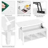 thumbnail of Yaheetech Couchtisch Höhenverstellbarer Kaffeetisch mit hebeplatte und versteckter Stauraum, Holz Beistelltisch Hubtisch Sofatisch, Weiß