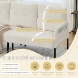 thumbnail of Merax 3-Sitzer Cordsofa mit Seitentaschen & Metallfüßen, hoher Rückenlehne, Beige