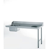 thumbnail of Tournus Standaard-aanvoertafel 1100 mm lang met wastafel  400 x 400 mm. Links inhangbaar - past op alle modellen van doorschuifvaatwassers.