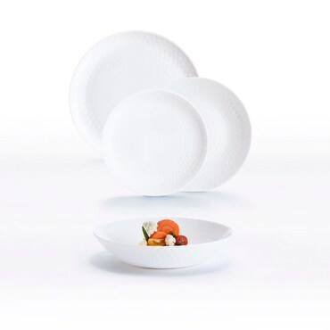 Luminarc Pampille White Opal 18-Piece Tableware Set for 6 People, White