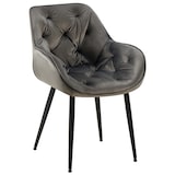 thumbnail of Sedia Tanna in velluto antracite