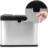 thumbnail of WellHome - Caixote do lixo ecológico 45 litros com 3 compartimentos (3x15L), cor Prateada - 58,5x40x46cm