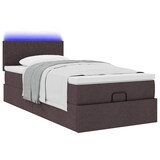 thumbnail of vidaXL Ottoman-Bett mit Matratze & LEDs Dunkelbraun 90x190 cm Stoff