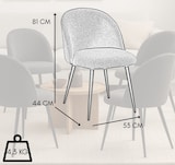 thumbnail of Set mit 4 gepolsterten Esszimmerstühlen aus Bouclé, Sessel für Wohnzimmer, Küche, modernes Design, Metallbeine, 53 x 44 x 81 cm