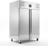 thumbnail of Romux® Gefrierschrank mit 2 Tür 134 cm mit Umluftkühlung | Gastro Gefrierschrank aus Edelstahl mit 1200 L Kapazität - 6 Einlegeböden und 400 W