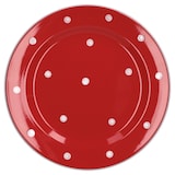 thumbnail of Essteller flach Emily 27cm rot mit weißen Punkten