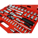 thumbnail of FAMEX 720-18 Profi Alu Werkzeugkoffer bestückt mit Werkzeug und Steckschlüsselsatz mit 108 Feinzahnknarren