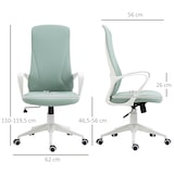 thumbnail of Silla de oficina giratoria silla de escritorio juvenil con altura ajustable función de basculante reposabrazos y respaldo alto 62x56x110-119,5cm verde