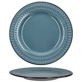 thumbnail of 6x Rome blau & weiß Speiseteller Ø27,5cm Steingut Rauten 6 Personen Essteller