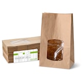 thumbnail of greenbox - Blockbeutel m. PLA-Fenster L, 15 x 10 x 25 cm, braun, Kraftpapier, 500 St.