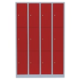 thumbnail of Schließfachschrank 12 Fächer Wertfachschrank Fächerschrank Spind grau/rot 520344