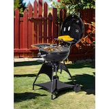 thumbnail of Tarrington House Houtskoolbarbecue Burnaby, staal, 80 x 70 x 94 cm, met inklapbare zijtafel, 2 wielen, zwart