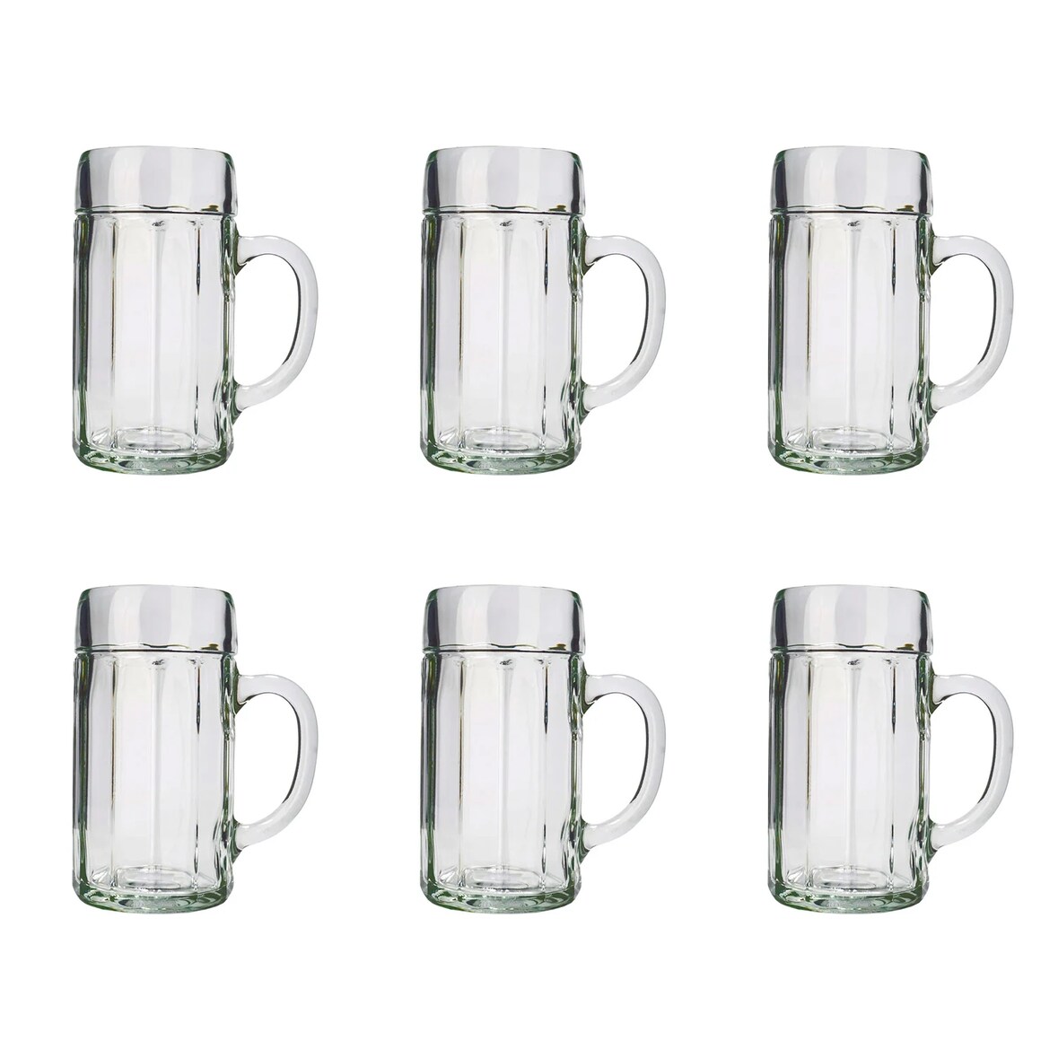 Bierglas, Bierkrug, Maßkrug, Bierseidel 6er Set Biergläser, Eckenmaßkrug - 0,5 Liter