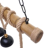 thumbnail of Pendelleuchte HWC-H82, Hängelampe Hängeleuchte, Industrial Vintage Bambus Seil Metall schwarz ~ 3x Kuppellampenschirm