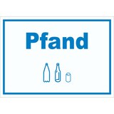 thumbnail of Pfand Mülltrennung Schild Text Symbol Flasche Dose Mehrweg Geld waagerecht A0 (841x1189mm)