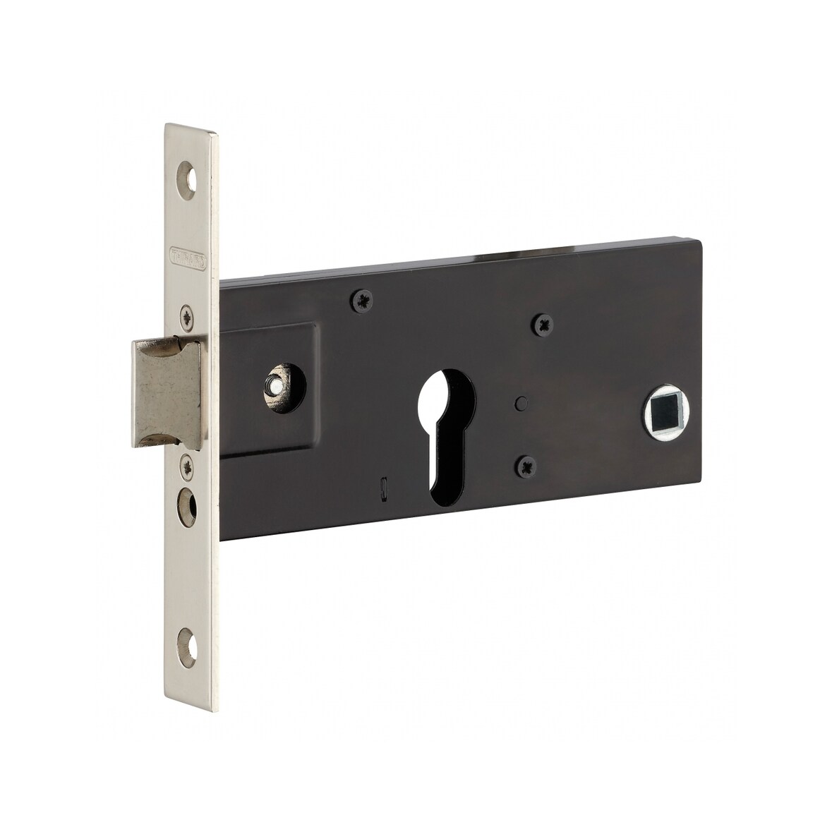 Boitier de serrure encastrable à cylindre pour porte d'entrée, axe 70mm, bouts carrés, acier - THIRARD