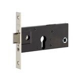 thumbnail of Boitier de serrure encastrable à cylindre pour porte d'entrée, axe 70mm, bouts carrés, acier - THIRARD