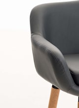 thumbnail of Décoshop26 - Barhocker x1 skandinavisches Design graues PVC Holzgestell Metallfußstütze 10_0006136