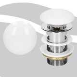 thumbnail of ML-Design Universal Ablaufgarnitur 1 1/4" mit Überlauf – Pop-Up, Keramikdeckel Weiß/Edelstahl, inkl. Dichtungen