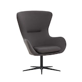 thumbnail of SalesFever Polster-Sessel mit Drehfunktion | Bezug Textil dunkelgrau | Gestell Metall schwarz | B 78 x T 82 x H 99 cm