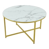 thumbnail of Helloshop26 - Table basse ronde pour salon 45 x 80 cm marbre blanc / doré 03_0008496