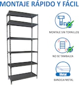 thumbnail of SimonRack Estantería Metálica, 2500x800x300 mm, 6 Alturas, Bandeja Metal, 180 kg de Punto Flexión, Antracita - Simonclick