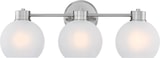 thumbnail of Dreiflammige Wandleuchte Dorney Nickel / Milchglas