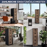 thumbnail of Hängeregisterschrank abschließbar SARA 5 Schubladen mit Schloss | Aktenschrank Büroschrank aus Stahl Metallschrank, 163x46x62cm Anthrazit-Nussbaum