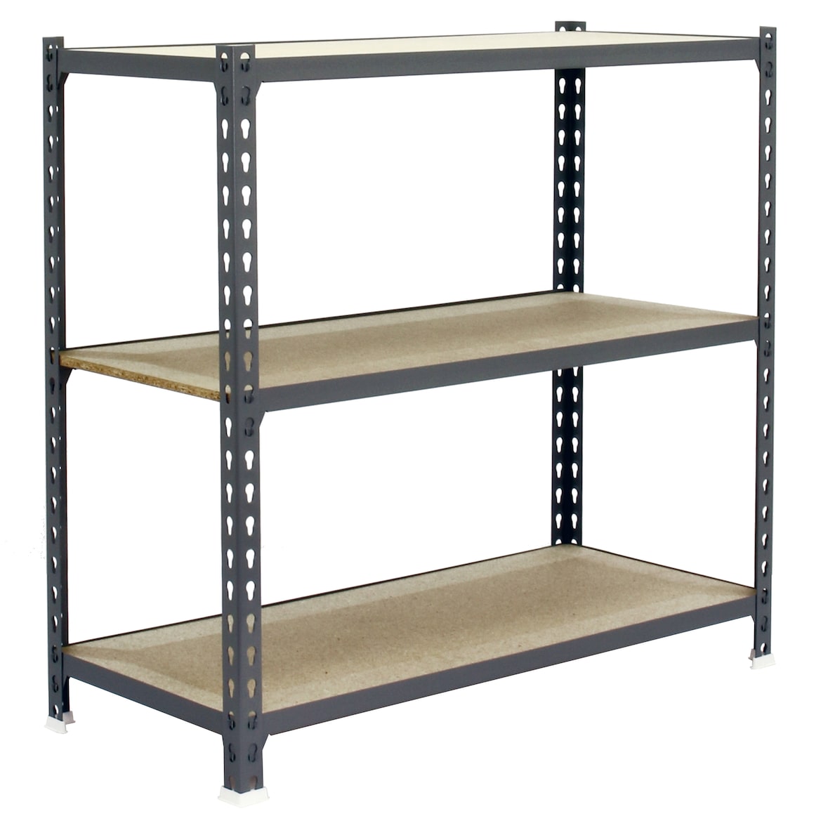SimonRack Schwerlastregal 1000x800x500 mm, 3 Ebenen, Holzböden, 150 kg Tragkraft pro Ebene, Grau - Maderclick